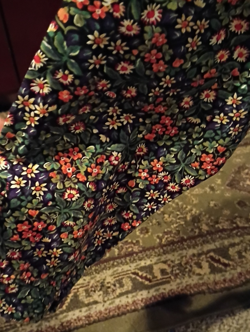 GAP Purple Floral Cotton Blouse with Green and Orange Accents - Picture 5 of 6
